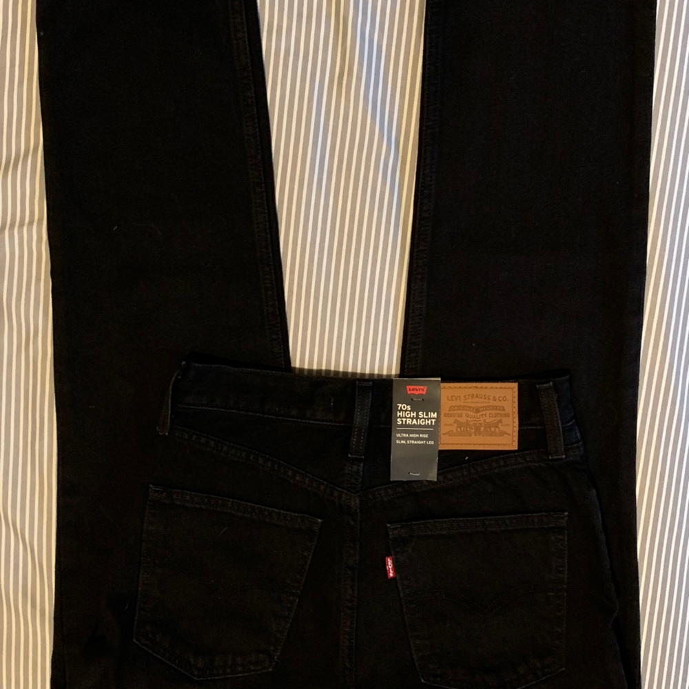 70’s slim straight black Levi’s
